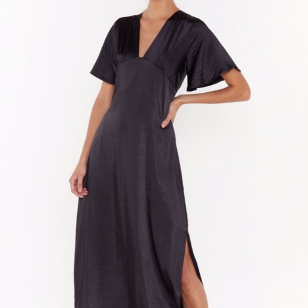 NWT Nasty Gal Tonight you belong with v black maxi dress